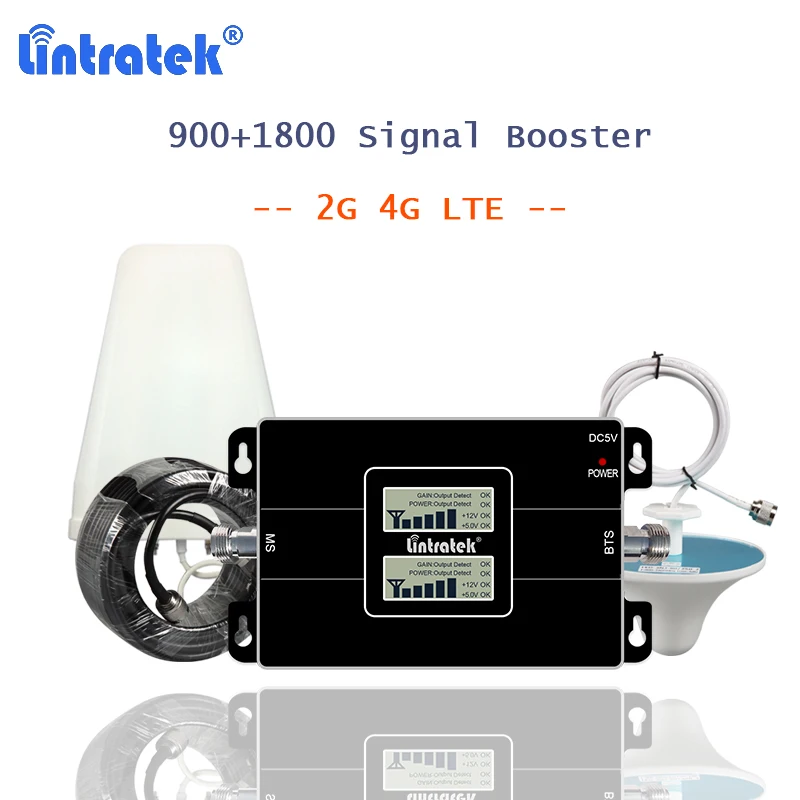 Lintratek 4G LTE DCS усилитель сигнала GSM 900 1800MHz сотовый ретранслятор Мобильный Интернет 4g