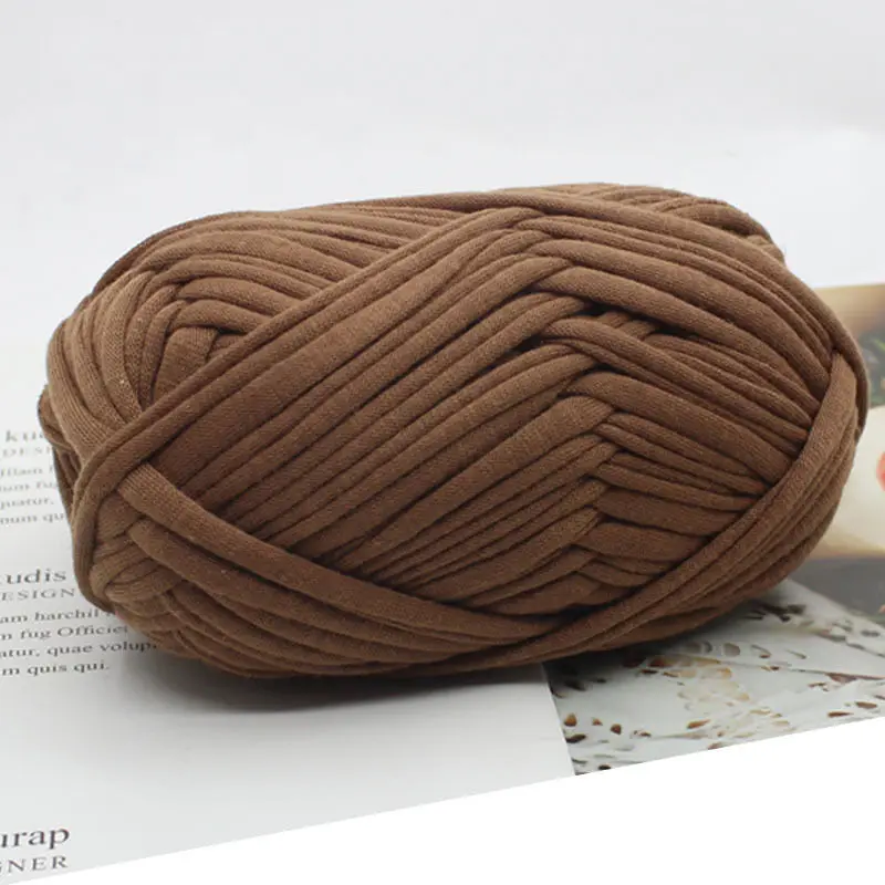 29 Cotton Cloth T-Shirt Yarns Polyester Handbag Yarn For Winter Bag Carpet Crocheting Grey Wine Approx 2Cmx100G - Цвет: 29