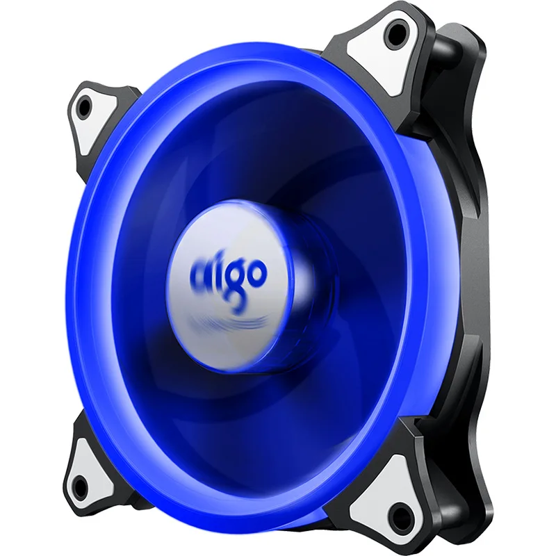 aurora blue Aigo Aurora 120 мм чехол-вентилятор 3 Pin+ 4 pin светодиодный охлаждающий кулер 12 в охлаждающий вентилятор с двойным кольцом Простая установка для компьютера - Цвет лезвия: aurora blue