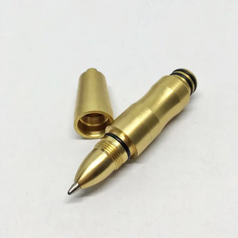EDC Мини латунная шариковая ручка короткий тяжелый металлический золотой медный брелок для ключей кольцо DIY брелок Подвески ручки-подвески мужские подарок