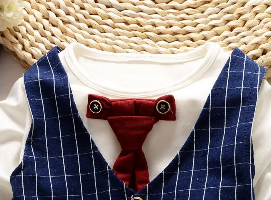 Комплект из 2 предметов для маленьких мальчиков комбинезон на подтяжках + жилет