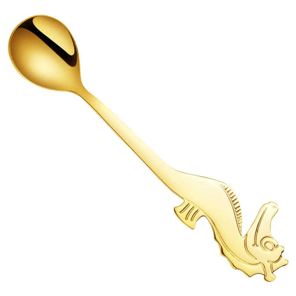 Colorful Glitter Sea Horse Animal Rice Spoon Set Handle Ice Cream Scoop Drinking Tools Gadgets Kitchen Accessories Cuchara Pala | Дом и сад