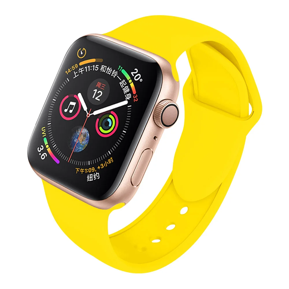 Yellow SCELTECH мягкий силиконовый сменный спортивный ремешок для 38 мм Apple Watch Series1 2 42 мм ремешок для наручных браслетов для iWatch Sports Edition - Цвет: Yellow