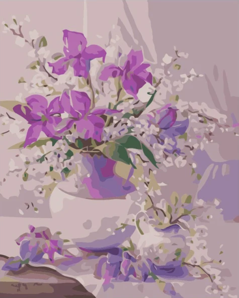 Набор для рисования цветок в вазе набор цифровой краски сделай сам живопись