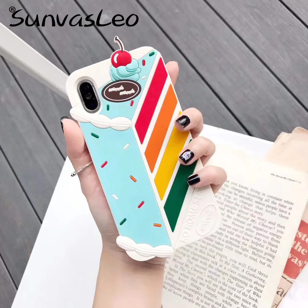 Ice Cream Для iPhone 6 6s 7 8 Plus X XS XR XS Max 3D мороженое и пульт дистанционного управления мультяшный Мягкий силиконовый чехол анти-капля задняя крышка телефона - Цвет: Ice Cream