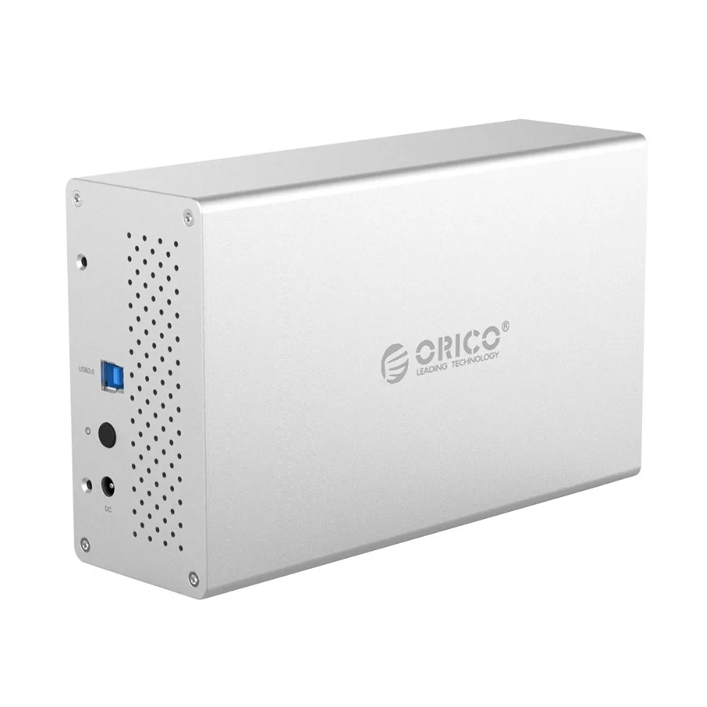 ORICO 2 отсека USB3.0 жесткий диск Корпус алюминиевый сплав поддержка 20 ТБ хранения 5 Гбит/с 12 В адаптер питания USB3.0 HDD Чехол