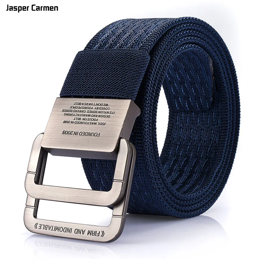 Новинка 2017 года бренд двойной пряжкой холст ремень Для мужчин спорта на открытом