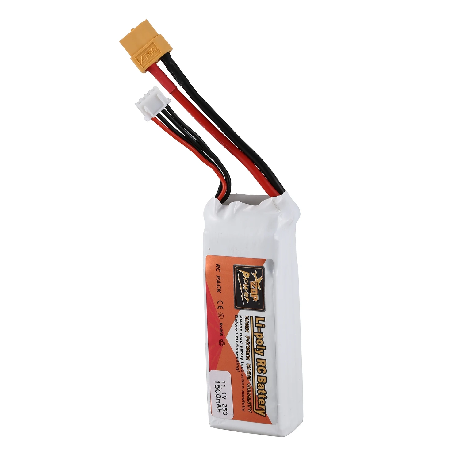 White Zop Мощность 3 S 11,1 V 1500 мА/ч, 25C Батарея Xt60 штекер Перезаряжаемые Lipo Батарея - Цвет: White