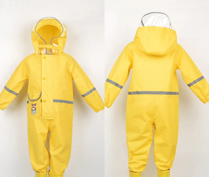 yellow Детский дождевик на весну и лето для детей 2-7 лет, непромокаемый Детский костюм, дождевик, штаны для защиты от дождя, комплекты детской одежды - Цвет: yellow