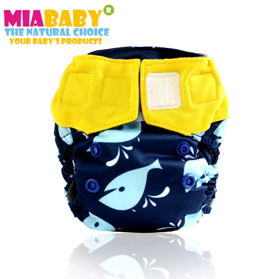 Miababy newbornAIO тканевые подгузники из древесного бамбука, двойные протекторы, подходит для детей 0-3 месяцев или 6-19 фунтов