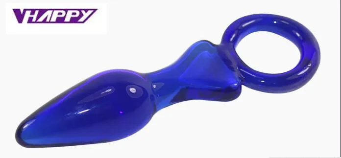 Новый Синий стекловидный Анальная пробка фаллоимитатор G-Spot анус вагинальная
