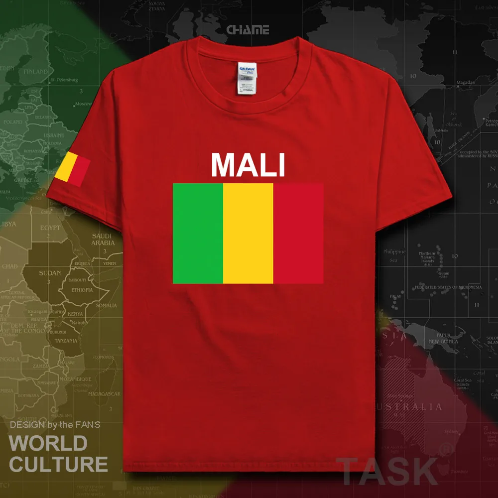 Мужская футболка Mali модная 2017 трикотажная сборной страны из 100% хлопка одежда для