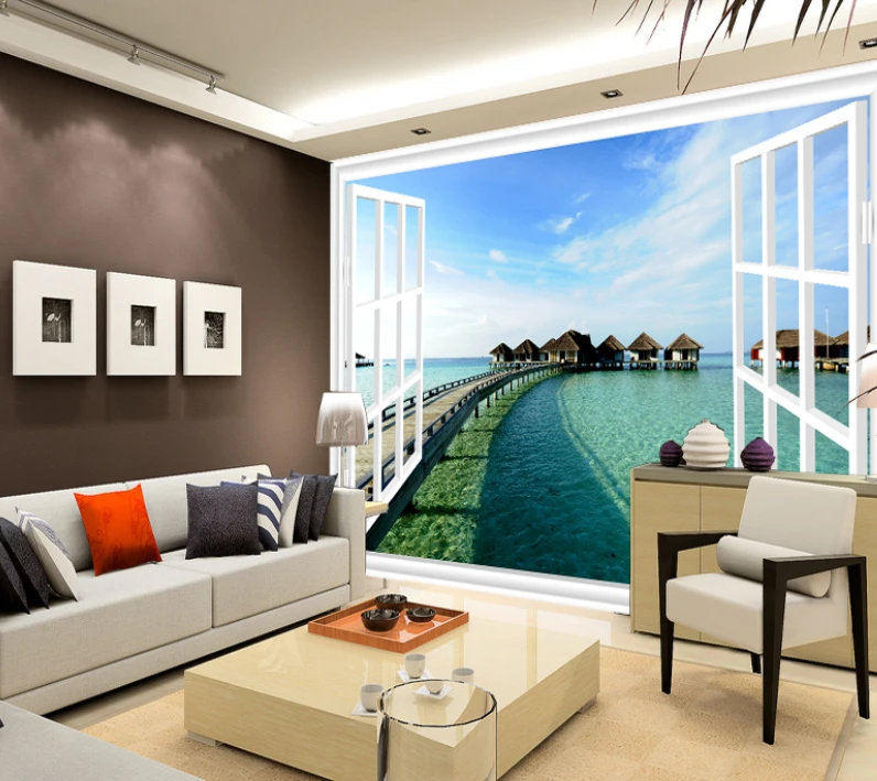 

[Self-Adhesive] 3D Running White Horses Brick Wall 2 Wall Paper mural Wall Print Decal Wall Murals