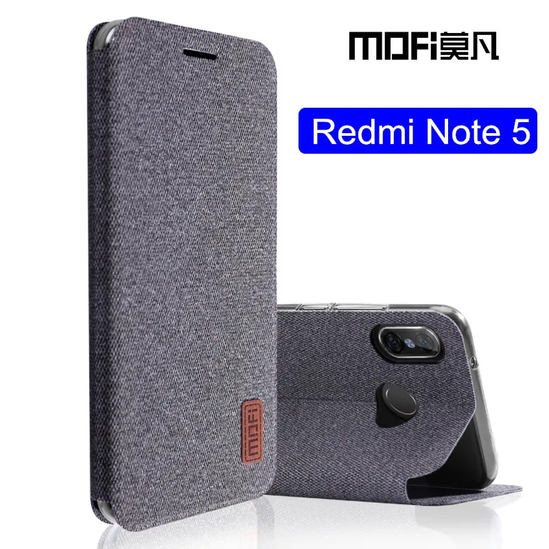 Чехол для Xiaomi Redmi note 5 глобальная версия откидной защитный тканевый силиконовый