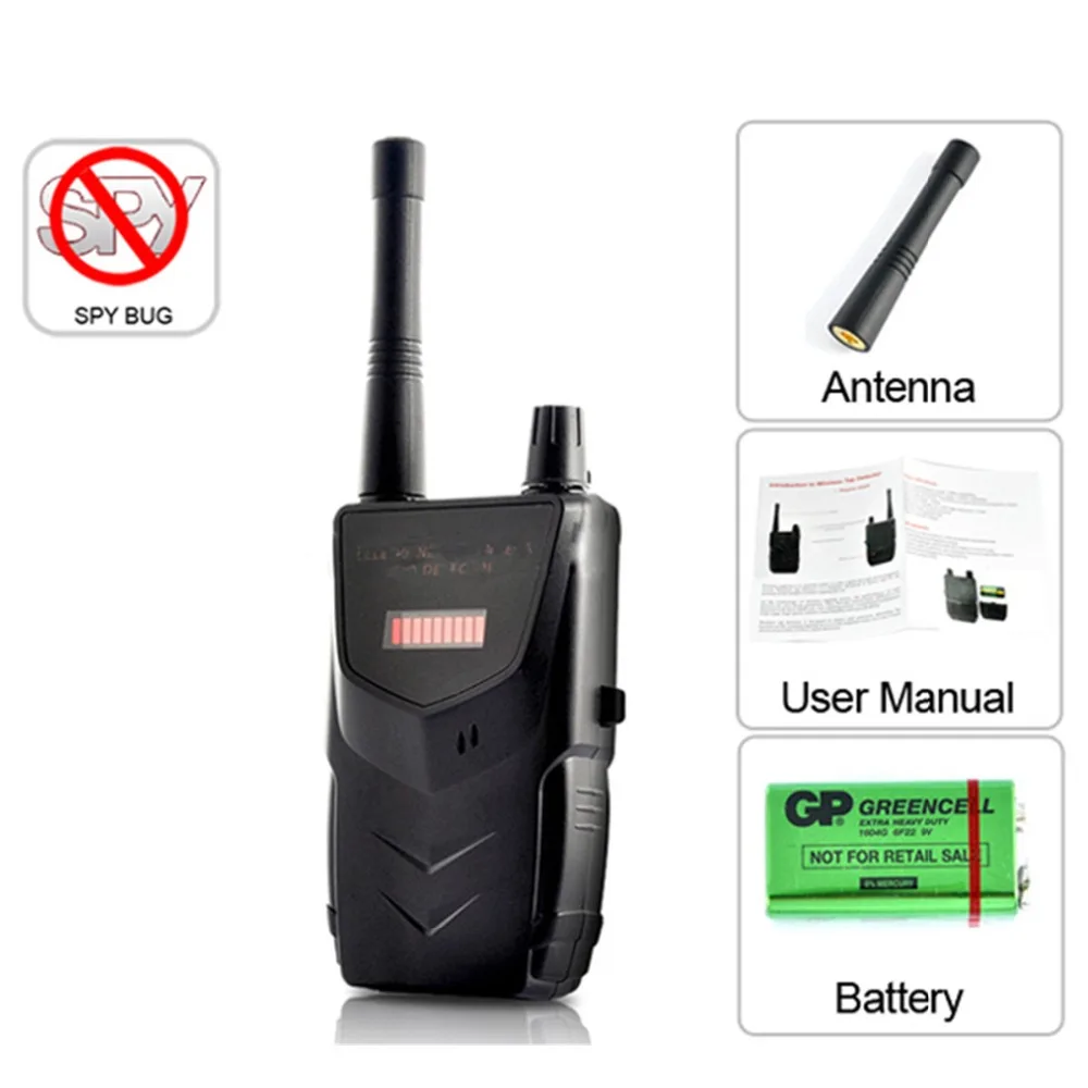 007B Wireless Security Equipment Mini Camera Cam Cell Phone GPS RF Signal Bug Detector Battery Oprated 007B