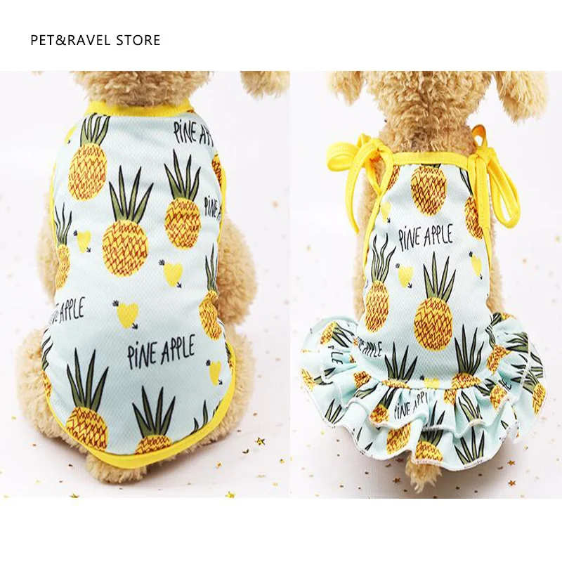 Pets Clothes &amp Accessories Pineapple Strawberry Banana Printing Guest Poodle Puppy Skirt T Pity Lovers Dress | Дом и сад