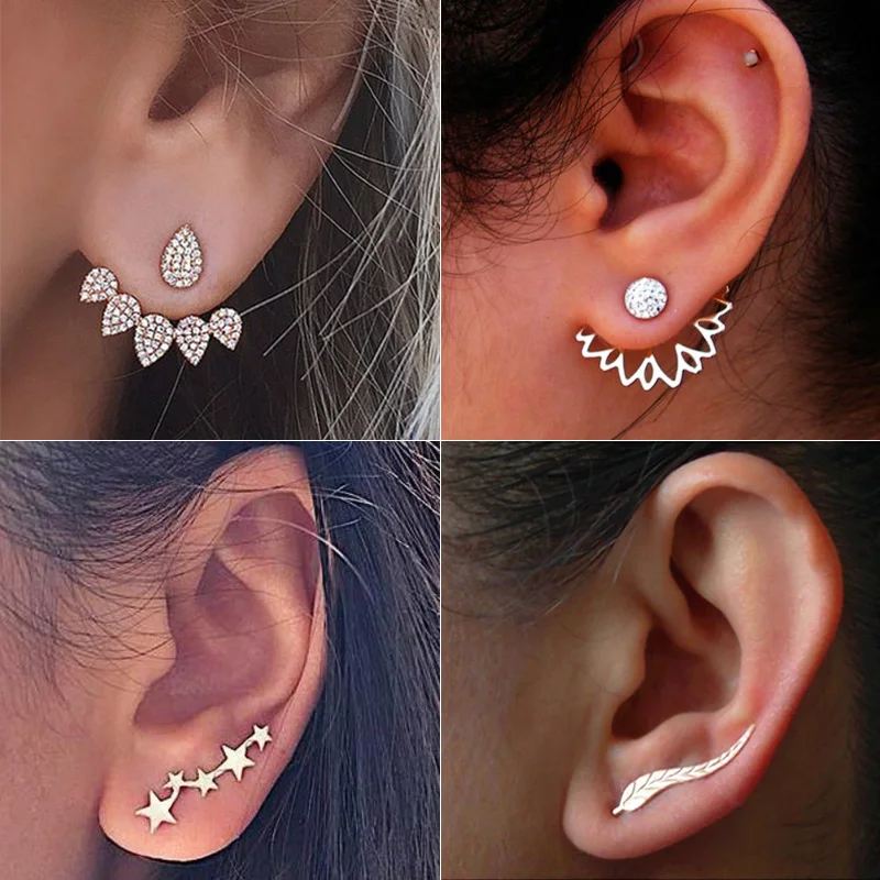 

New Crystal Flower Drop Earrings for Women Fashion Jewelry Gold Silver Color Rhinestones Earrings Gift for Party and Best Friend