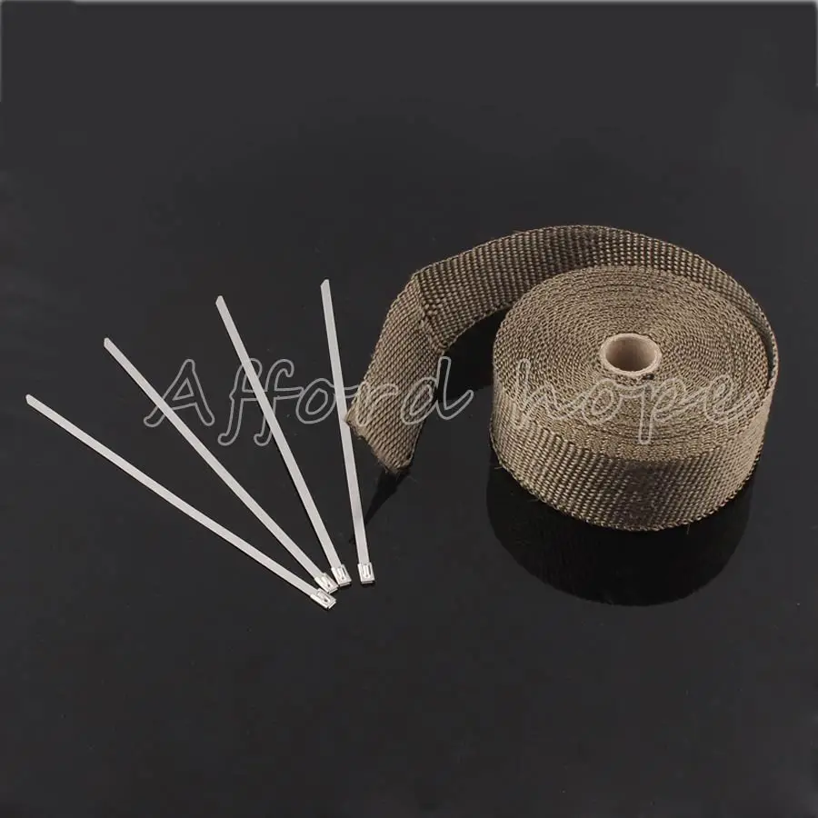Universal Fit for Car Motorcycle Exhaust Pipe Heat Header Wrap Manifold Downpipe Insulation Thermal Tape Roll 2&quot X 32.8ft Brown |