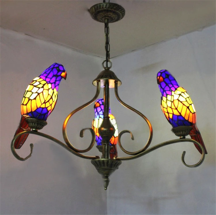 Люстра в форме попугаев FUMAT винтажная потолочная лампа европейском стиле со