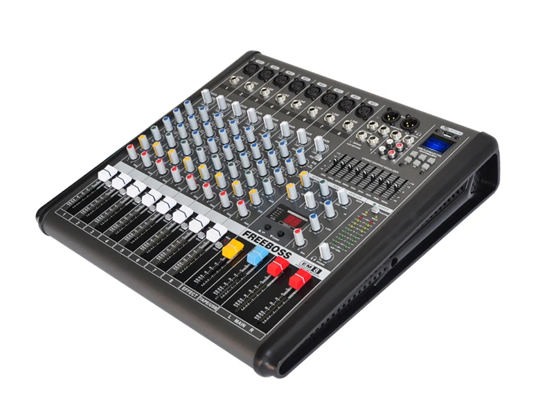 FREEBOSS EM8 8 канальный аудио микшер профессиональная DJ консоль с 48V Phantom Sound Studio