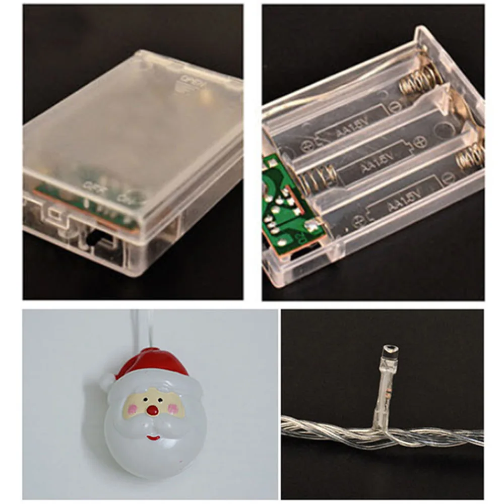 

4M 20 LED String Lights with Christmas Santa Claus Pendant Warm White/Colorful Led Light Holiday Decoration Christmas Tree Light