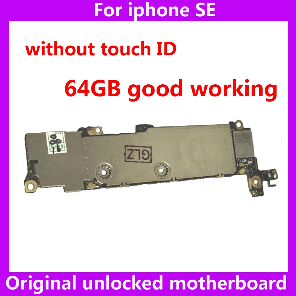 

Материнская плата 64 ГБ для iphone SE, 100% оригинальная системная плата IOS, материнская плата для iphone 5SE без распознавания отпечатков пальцев, разб...