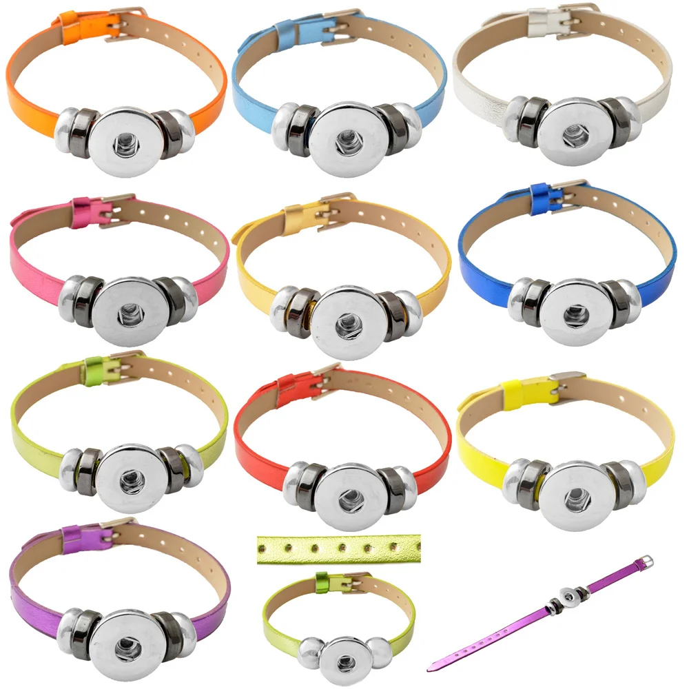 P00609 10 видов цветов дешевле pu rivca snap бутон настоящая кожа браслет подходит 18 мм