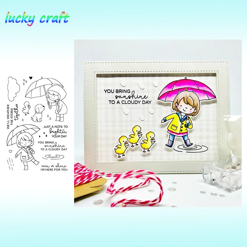 Luck YCraft Umbrella girl прозрачные штампы и для резки металла самостоятельного
