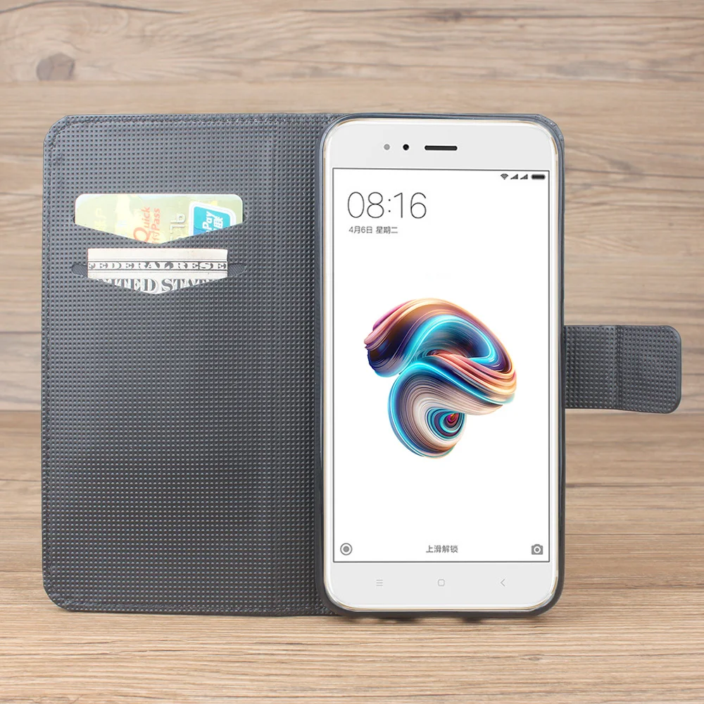 Роскошный кошелек чехол для xiaomi 5X A1 mi кожа флип с карты слоты держатель