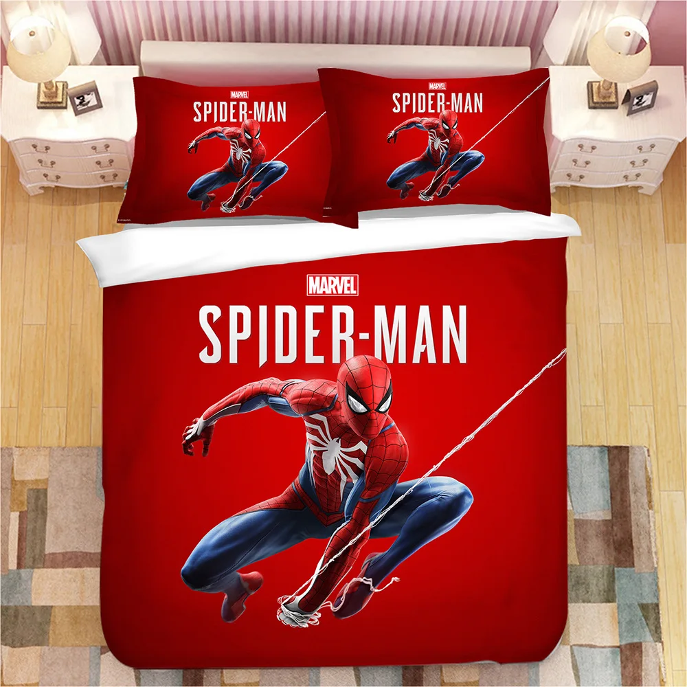 

Комплект постельного белья RED Spider-Man HERO 3D с мультяшным рисунком, пододеяльник, чехол, пододеяльник, постельное белье для взрослых, детей, дево...
