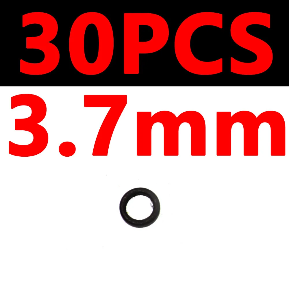30PCS 3.7mm 30 шт. 5 размеров Boilie кольца приманки для ловли карпа плоские матовые черные мини-буровые Кольца Combi Rig Pop up Rig кольца для ловли карпа Аксессуары для рыбалки - Цвет: 30PCS 3.7mm