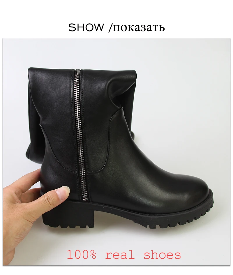 WETKISS/; фирменный дизайн; модные рыцарские сапоги; Зимние Сапоги выше колена из натуральной кожи; женская обувь на квадратном каблуке с боковой молнией