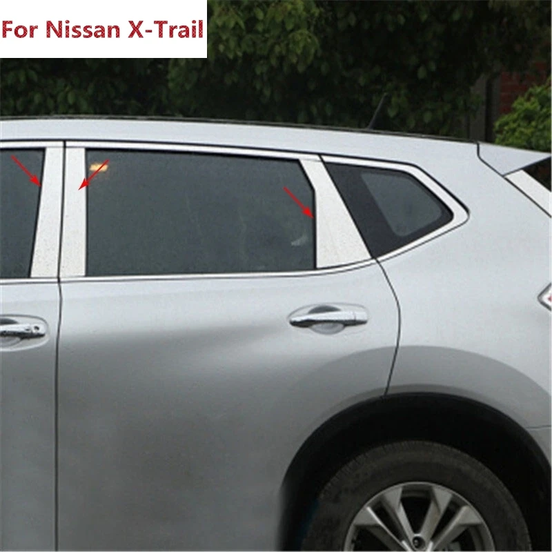 Для Nissan Rogue X Trail X-Trail 2014 2015 2016 нержавеющая сталь двери окна хромированные столбы