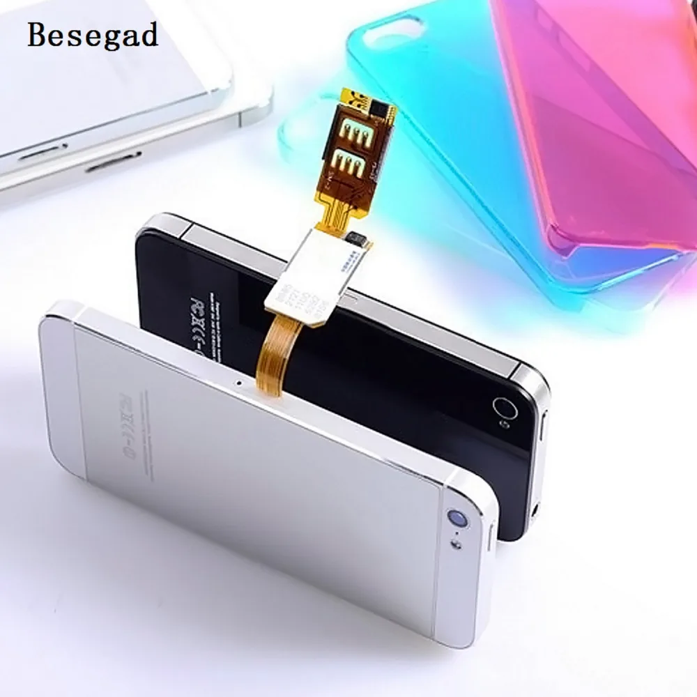 Адаптер Besegad для Apple iPhone 5 6 6S Plus с двумя слотами sim карт|adapter dual|apple simadapter for cards |