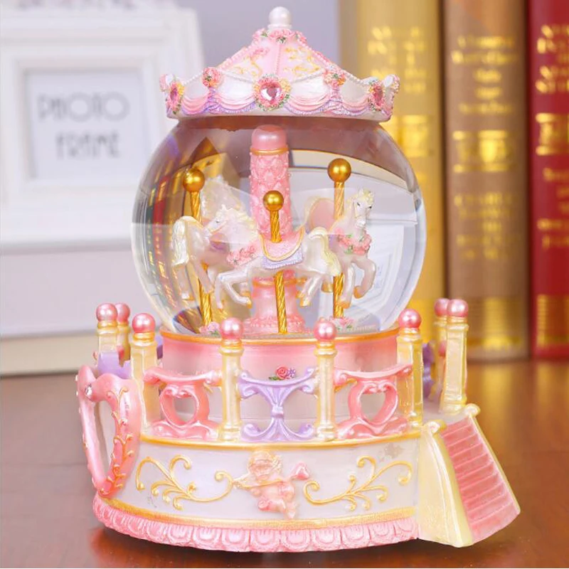 Вращающаяся музыкальная шкатулка в виде хрустального шара для дома креативный