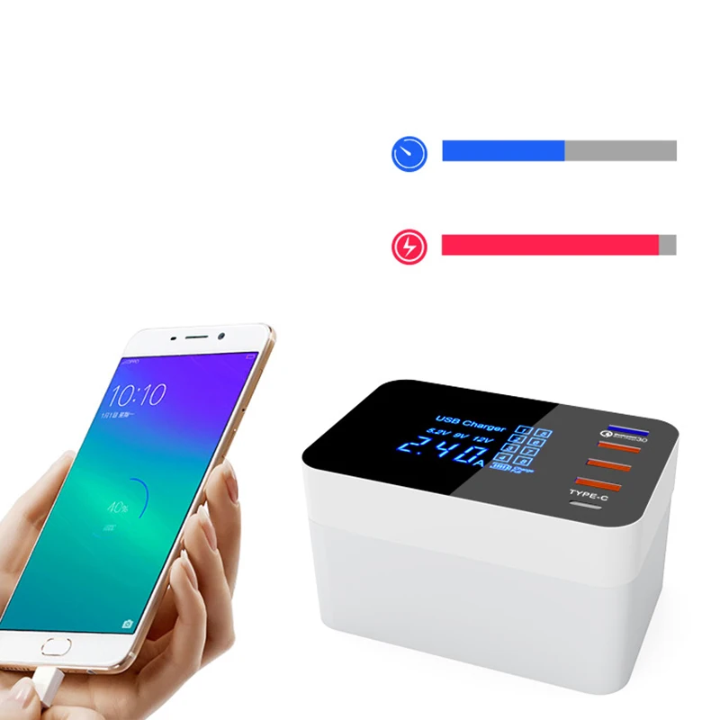 Thbelieve Тип C мобильный телефон Быстрая зарядка 4 порта USB настенное зарядное
