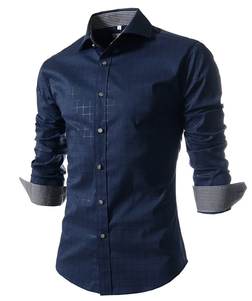 

Camisa Masculina Slim Fashion Men Shirt 2016 New Brand Casual Long-Sleeved Chemise Homme Plaid Male Large Size XXXXL