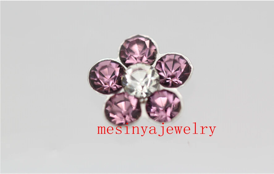 10 шт. фиолетовые Цветочные Плавающие Подвески для стеклянного медальона