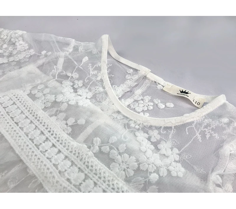 Figwit Teen Girls Lace Dress White Mesh Spring Autumn Flower Summer Kids Teenage Children Clothing for Age 4 6 10 13 Years | Детская