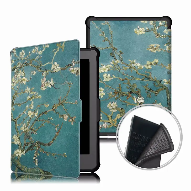 Ультратонкий чехол из искусственной кожи с принтом для нового Kobo Clara HD, 6 дюймов, электронная книга, смарт-чехол для kobo clara hd Ereader, оболочка кожи+ стилус