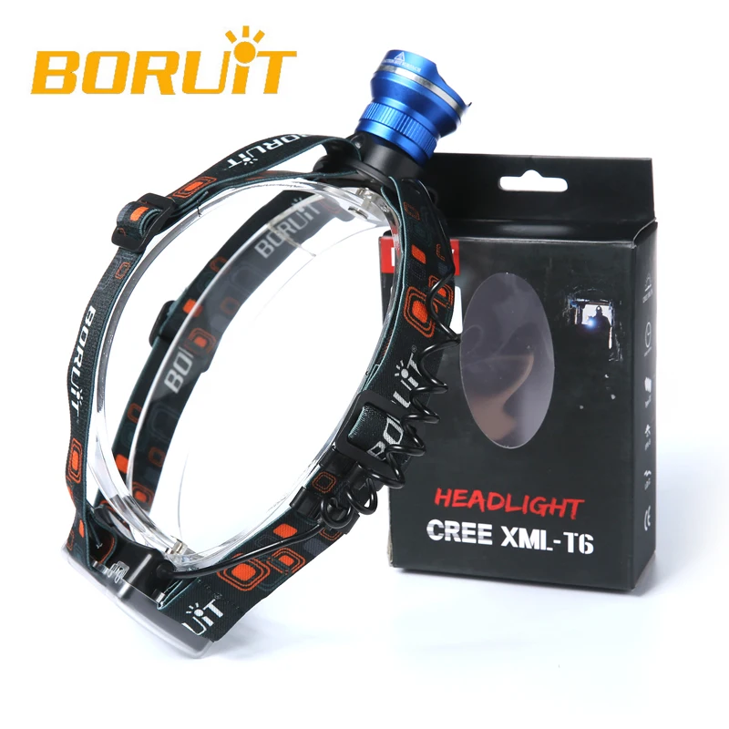 Boruit 2000LM XM L T6 LED 3xAA масштабируемый налобный фонарь Головной фонарик Кемпинг