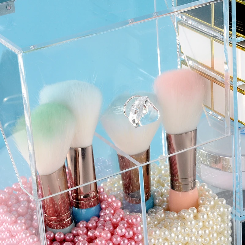Акриловый прозрачный органайзер для макияжа ящики хранения макияж косметики