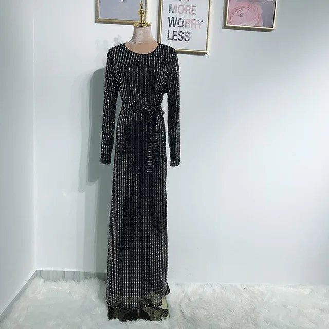 Sequin abaya Дубай халат Femme мусульманский хиджаб платье кафтан турецкие платья Tesettur