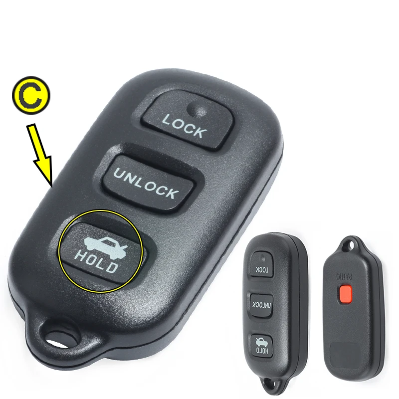 KEYECU 1x/ 2x запасной чехол для ключей Toyota high Lander RAV4 FJ Cruiser Tacoma 4 кнопки FCC: HYQ12BBX GQ43VT14 |