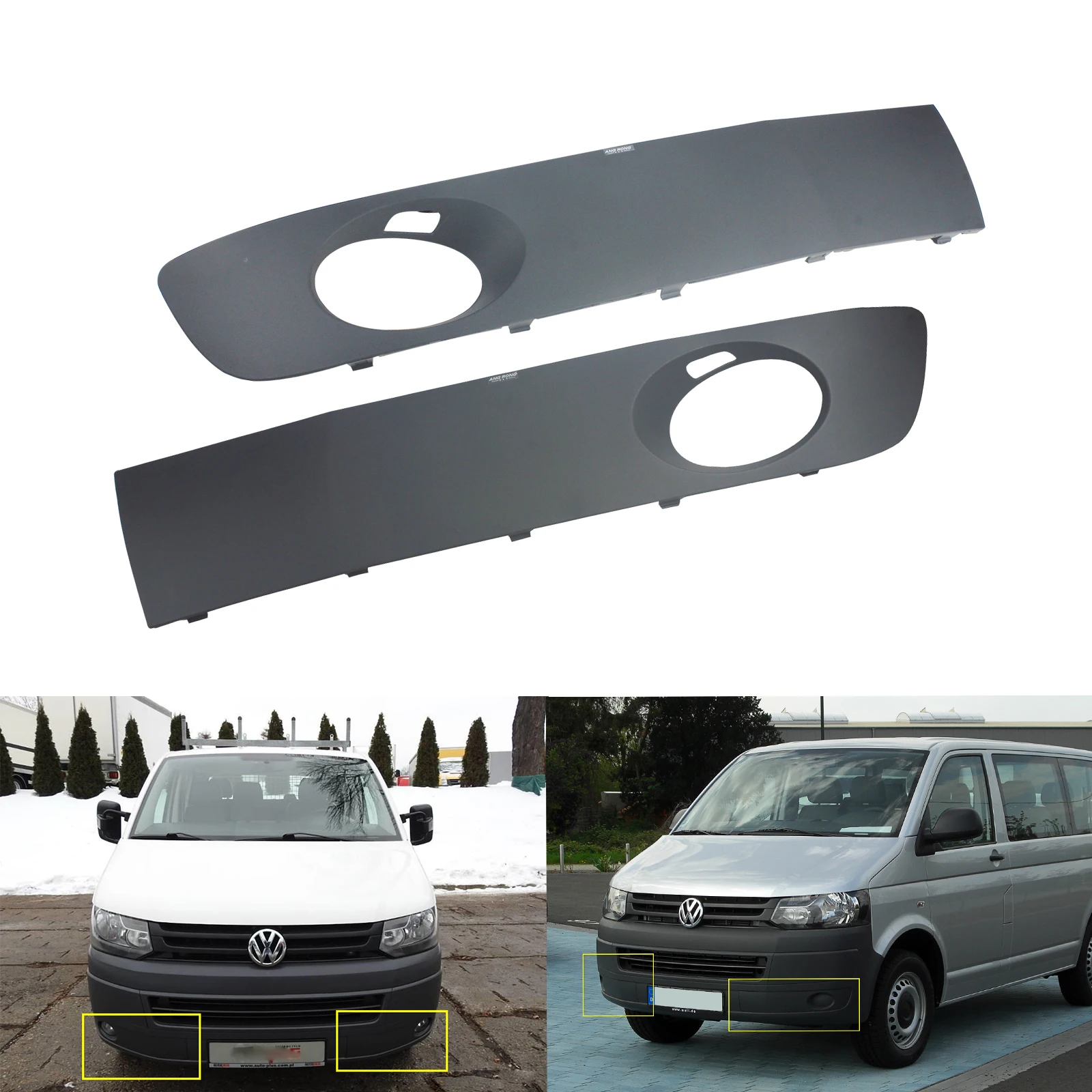 ANGRONG 2 шт для VW Transporter T5 2010 2015 передний бампер противотуманная фара крышка