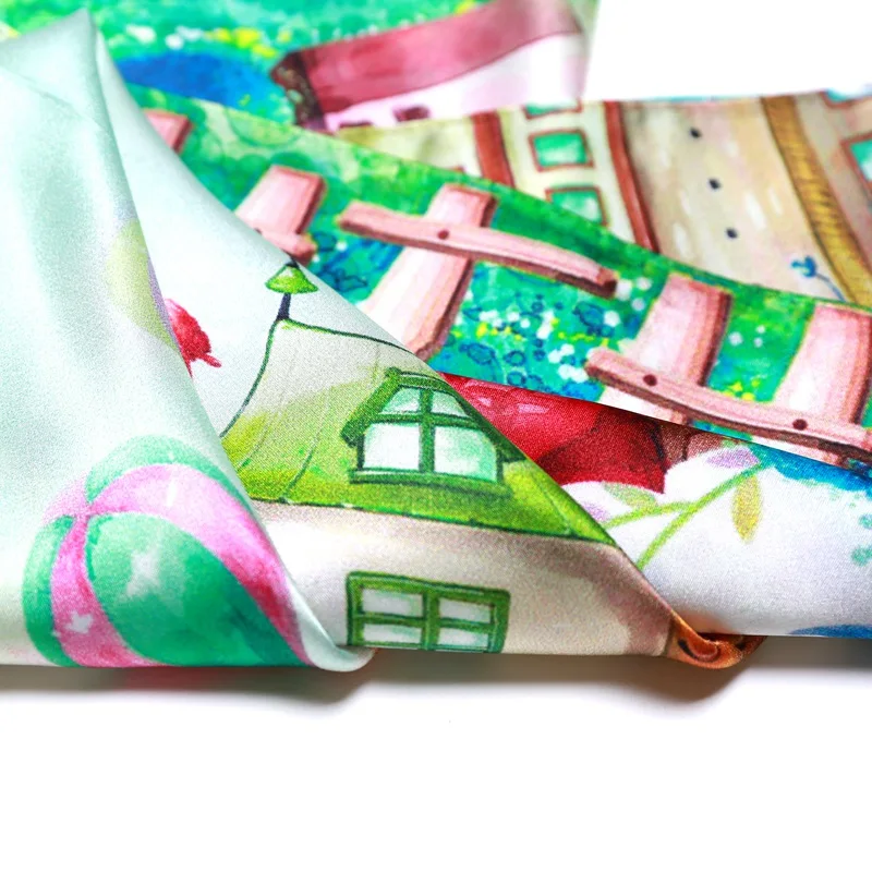 

Unique Design Small Square Silk Scarf Bandana Neckerchief Women 100% Satin Silk Scarves & Wraps Bag Handle Scarf 55cm