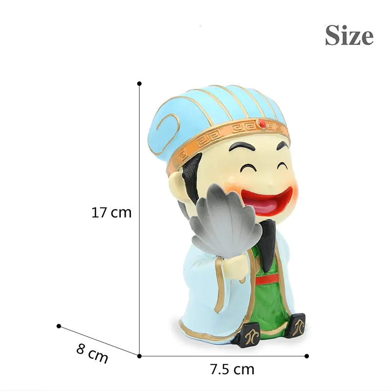 17 см Оригинальные фигурки трех царств монета копилка ZhugeLiang LiuBei Guan Yu полимерная