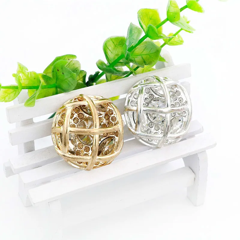 2 шт металлический цветок с кристаллом пуговица со стойкой для джинсов горный