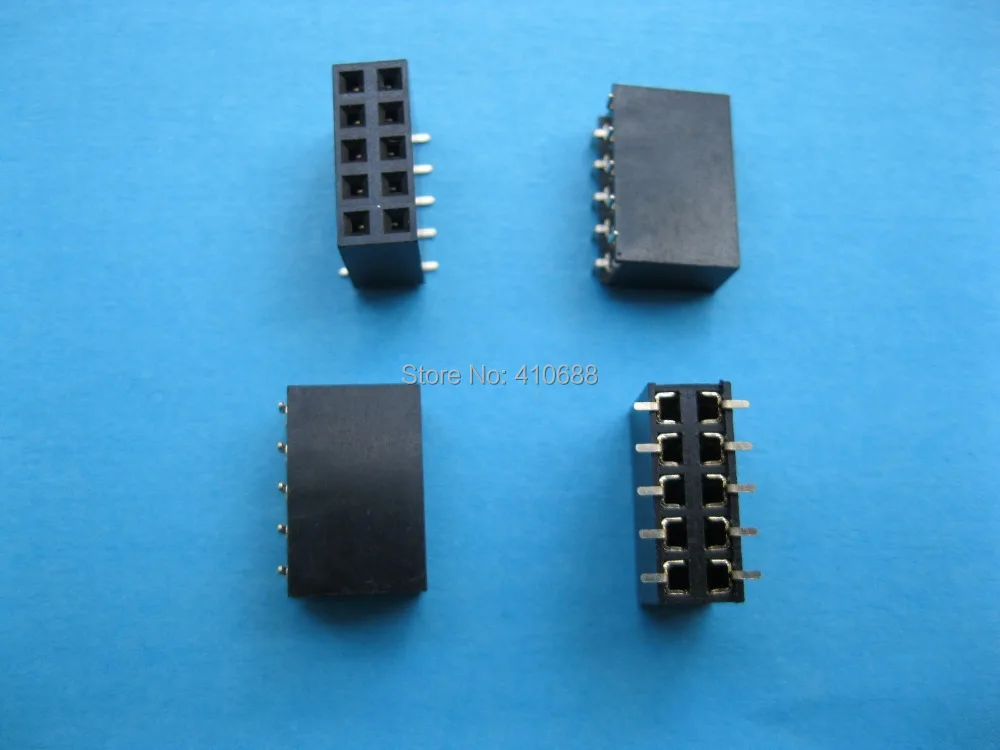 40 шт. Позолоченные SMT SMD 2 54 мм 2x5 10 контактов хрупкий гнездовой разъем двухрядная