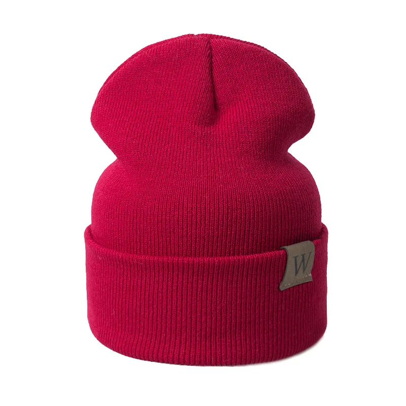 W red REAKIDS/ брендовые Детские хлопковые шапки для мальчиков и девочек; Детские Зимние теплые детские шапки для малышей; шапка для маленьких мальчиков и девочек - Цвет: W red